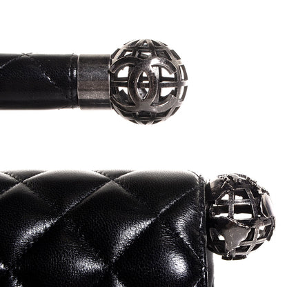 Chanel Lambskin Quilted Mini Around the World Flap Black 6 of 10