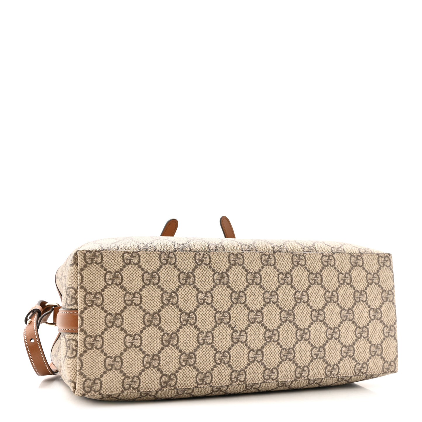 GG Supreme Monogram Emblem Medium Tote Bag Beige Dark Brown