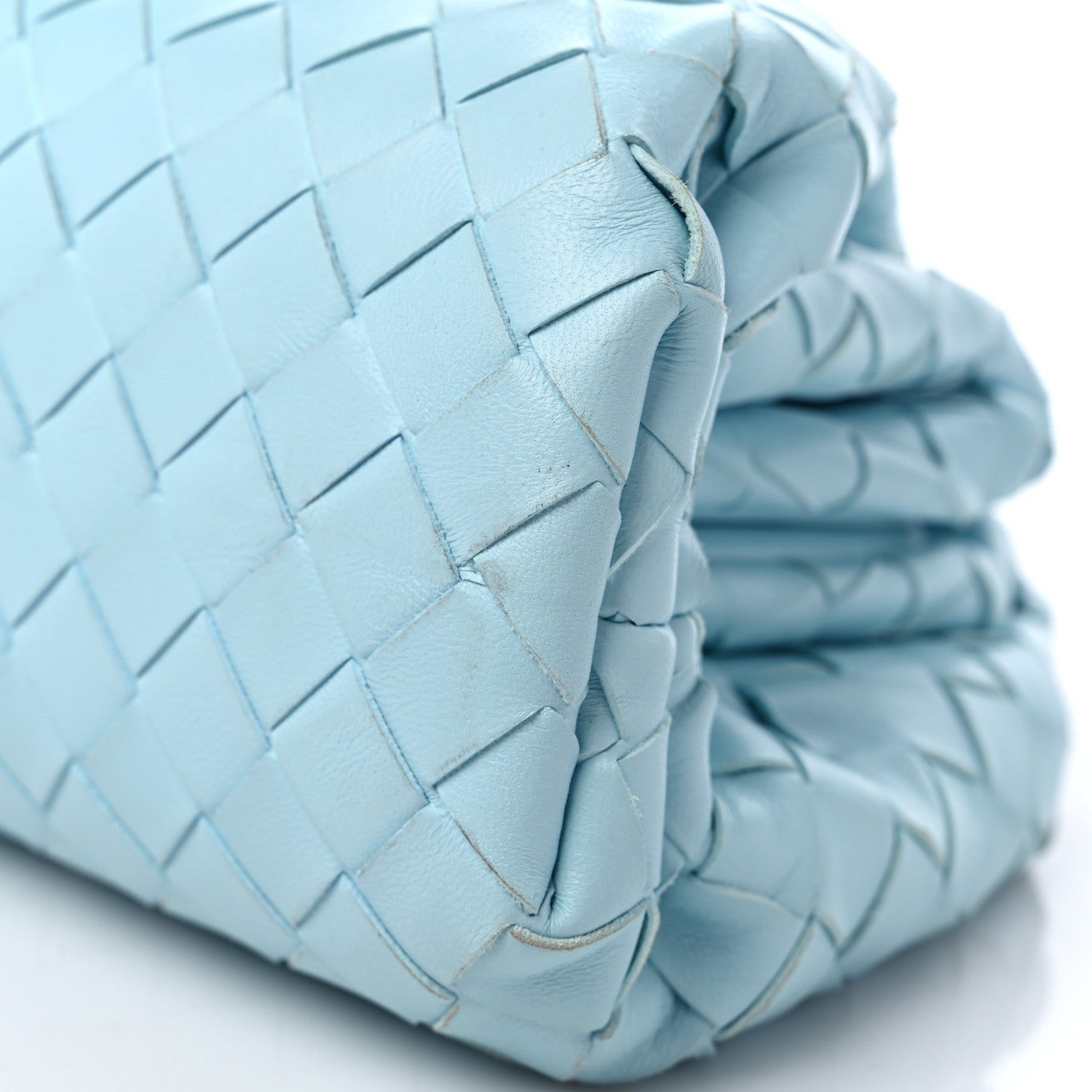 Bottega Veneta Nappa Maxi Intrecciato The Pouch Oversized Clutch Teal Washed 8 of 8