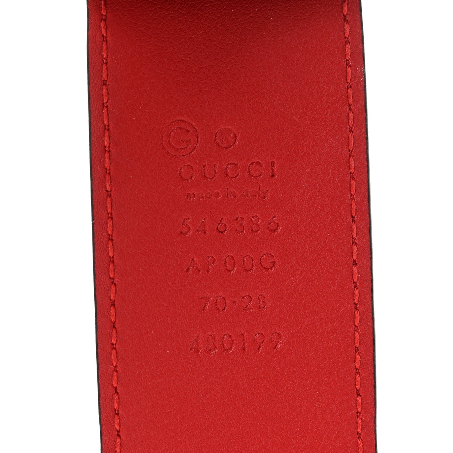 Moon Calfskin Interlocking G 37mm Belt 70 28 Vibrant Red