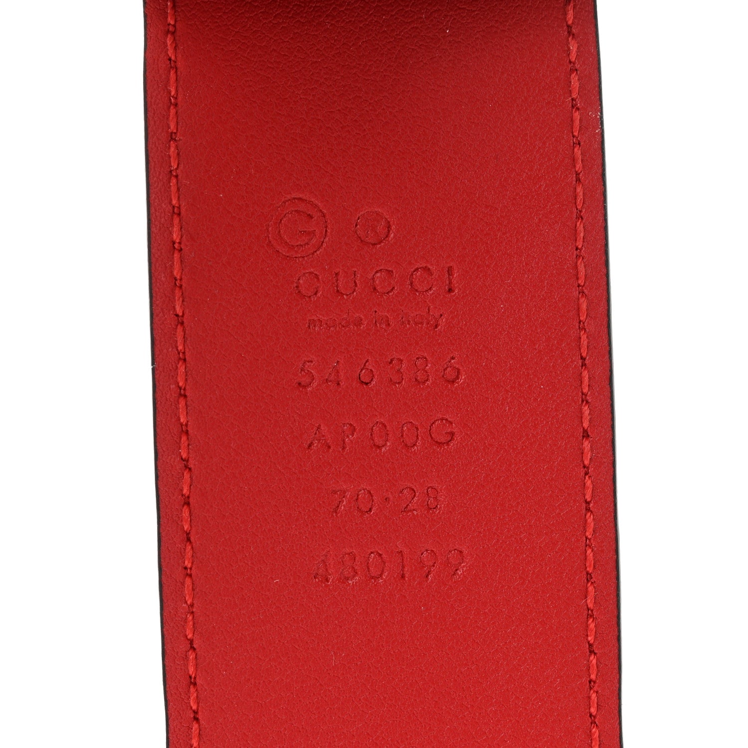 Gucci Moon Calfskin Interlocking G 37mm Belt 70 28 Vibrant Red 3 of 6