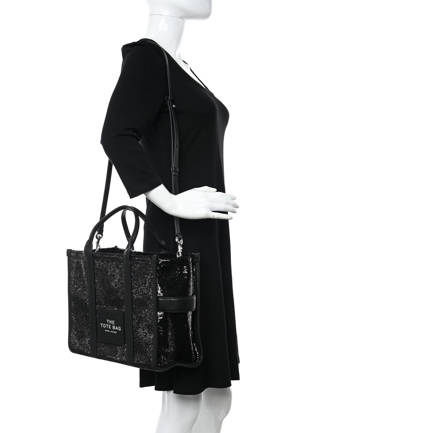 Sequin Medium The Tote Bag Black