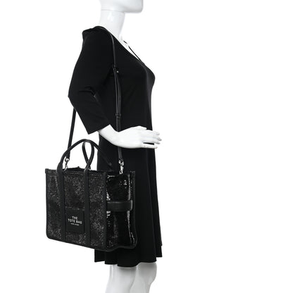 Marc Jacobs Sequin Medium The Tote Bag Black 2 of 13
