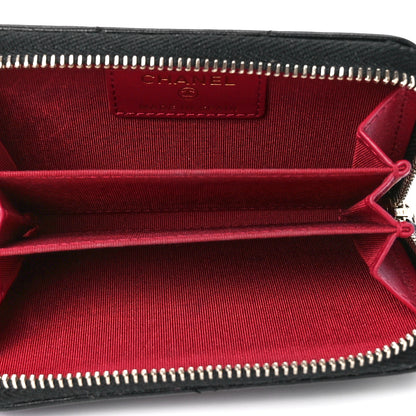 Chanel Lambskin Quilted Chanel 19 Zip Around Coin Purse Wallet Black 5 of 11