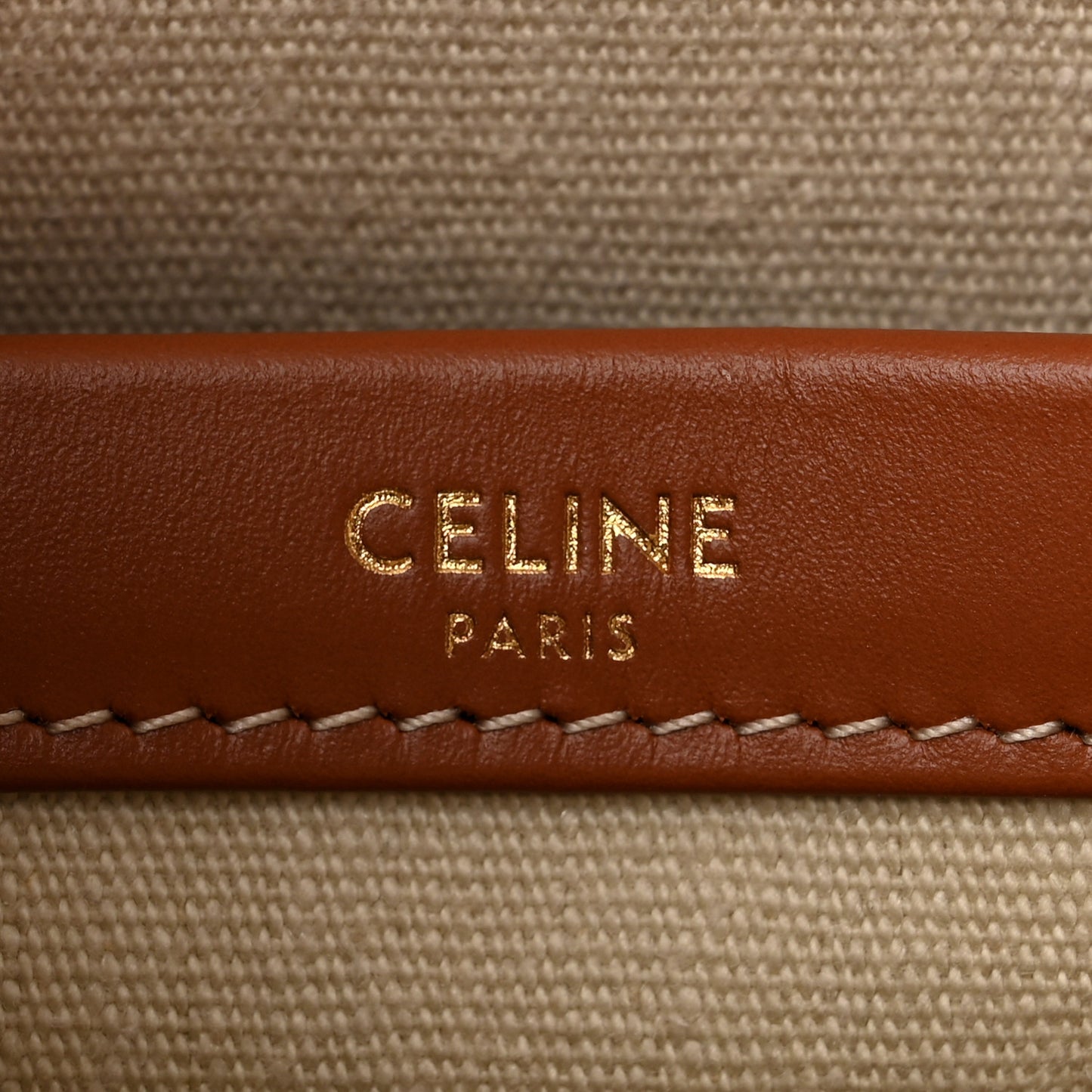 Canvas Calfskin Triomphe Print Small Cabas Thais White