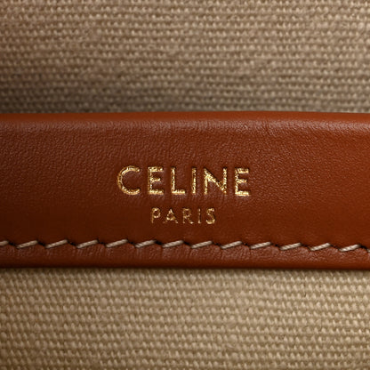 Celine Canvas Calfskin Triomphe Print Small Cabas Thais White 6 of 9