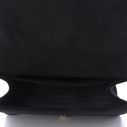 Prada Velluto Ricamo Cahier Shoulder Bag Black 5 of 8