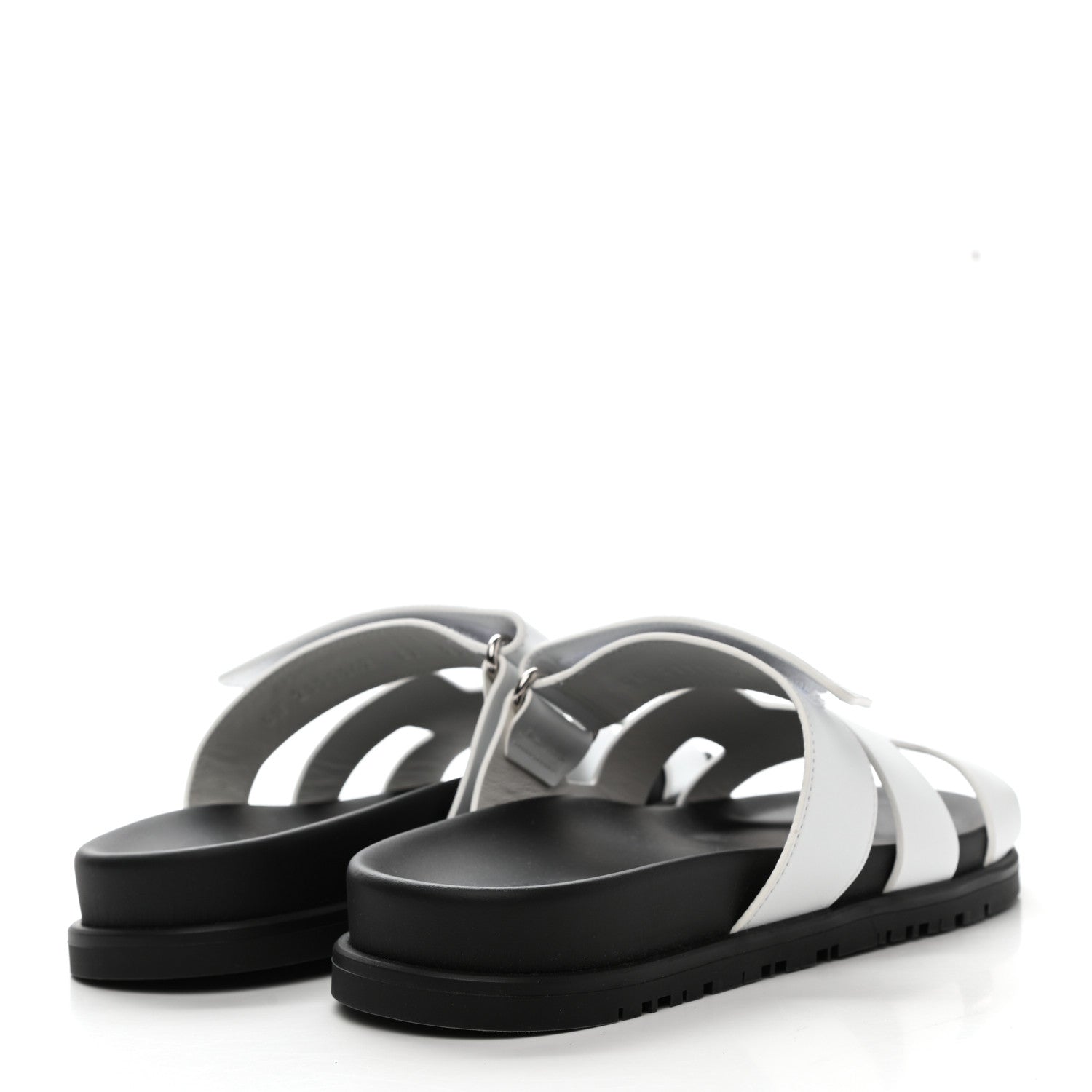 Hermes Calfskin Womens Chypre Sandals 37 White 4 of 9