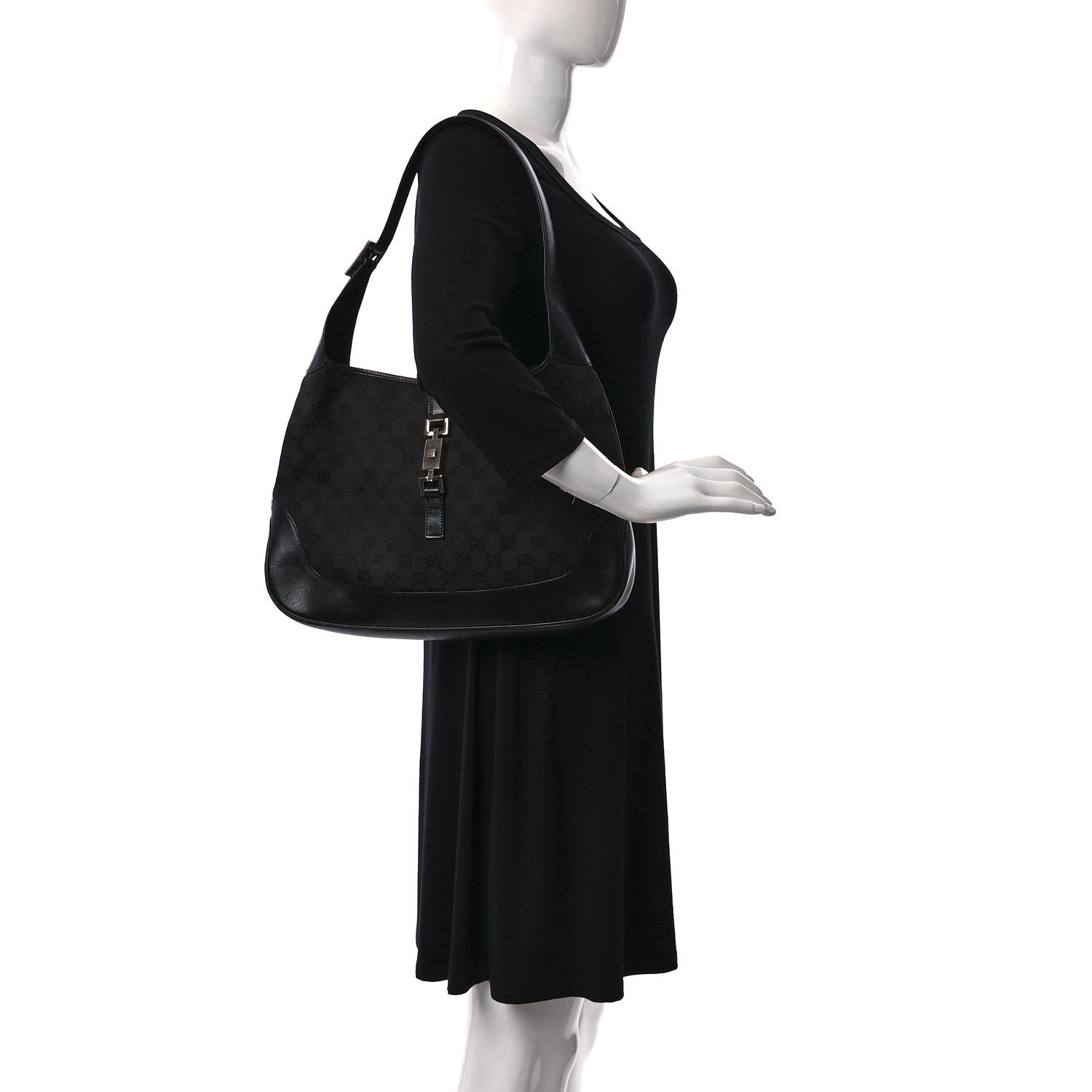 Gucci Monogram Jackie O Hobo Black 2 of 11