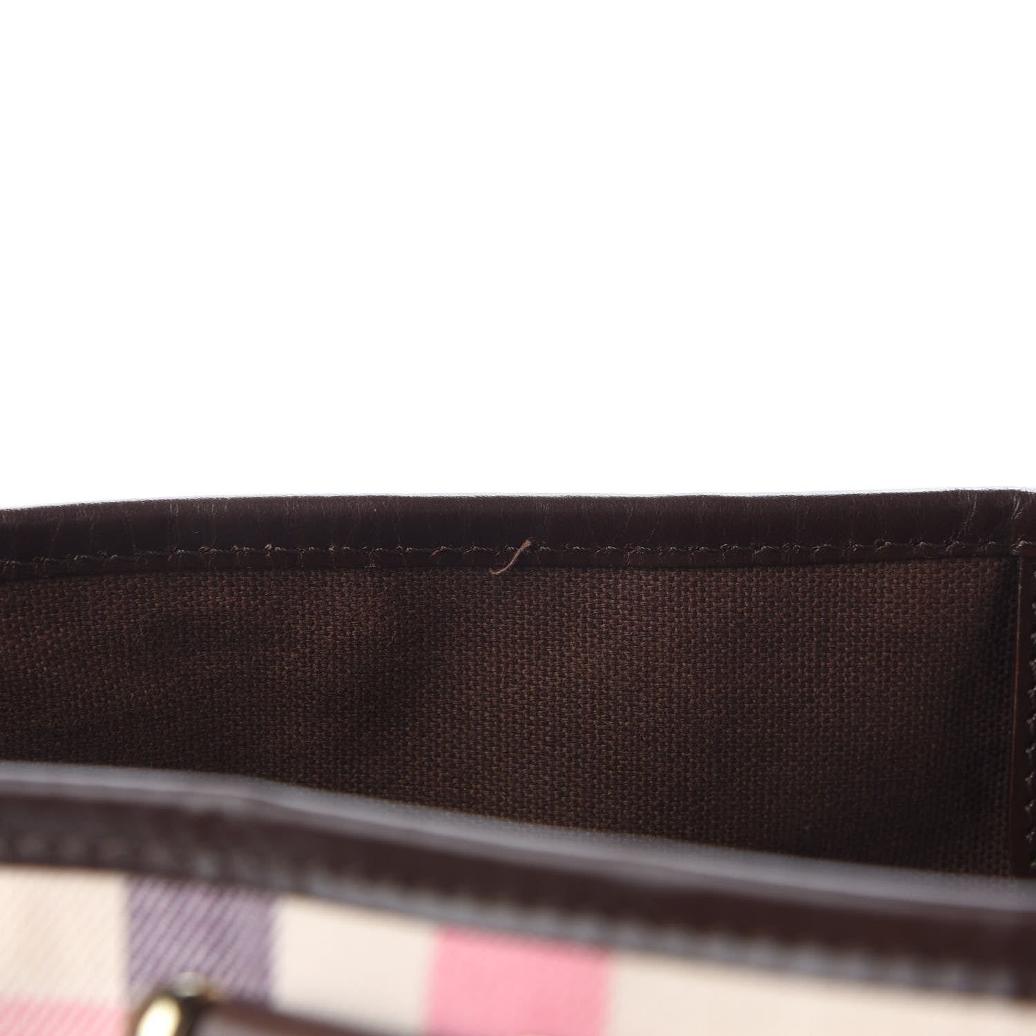 Burberry Check Tote White Brown Pink 14 of 14