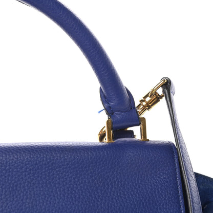 Celine Drummed Calfskin Suede Small Trapeze Indigo 17 of 22