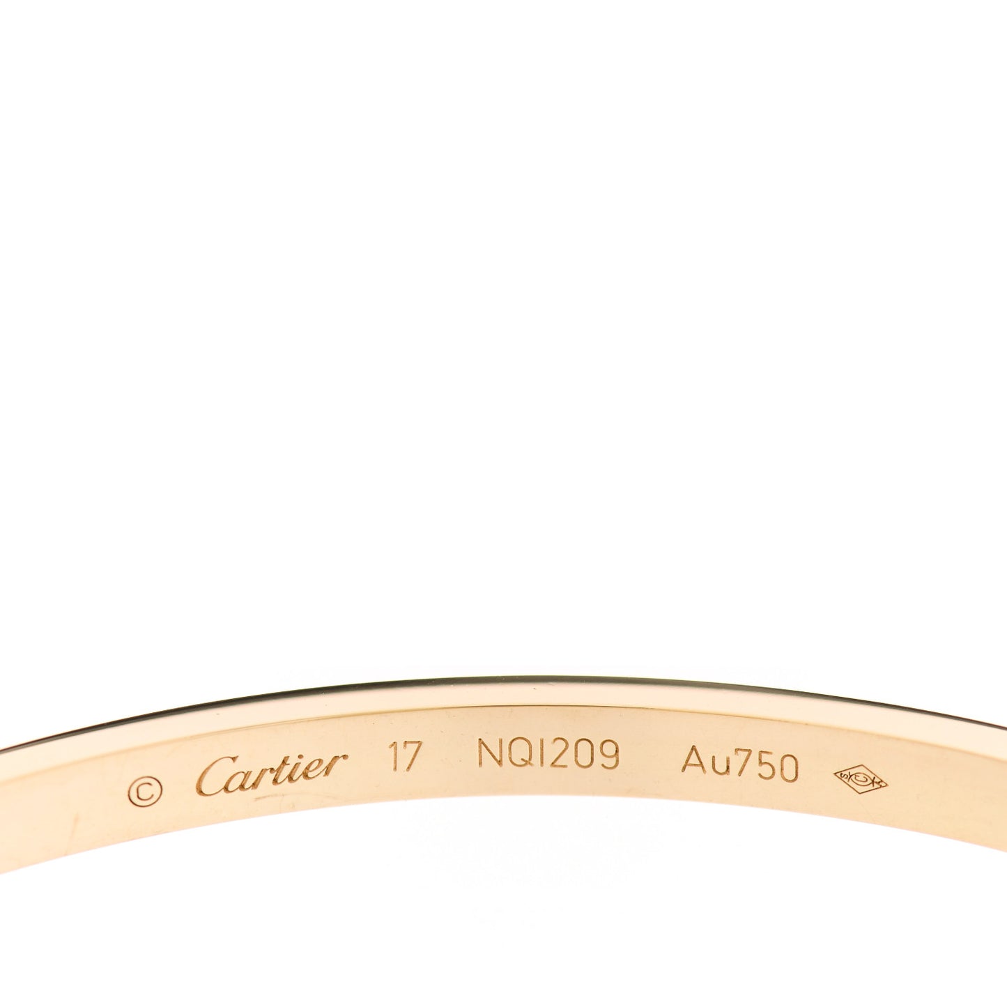 18K Yellow Gold Small LOVE Bracelet 17