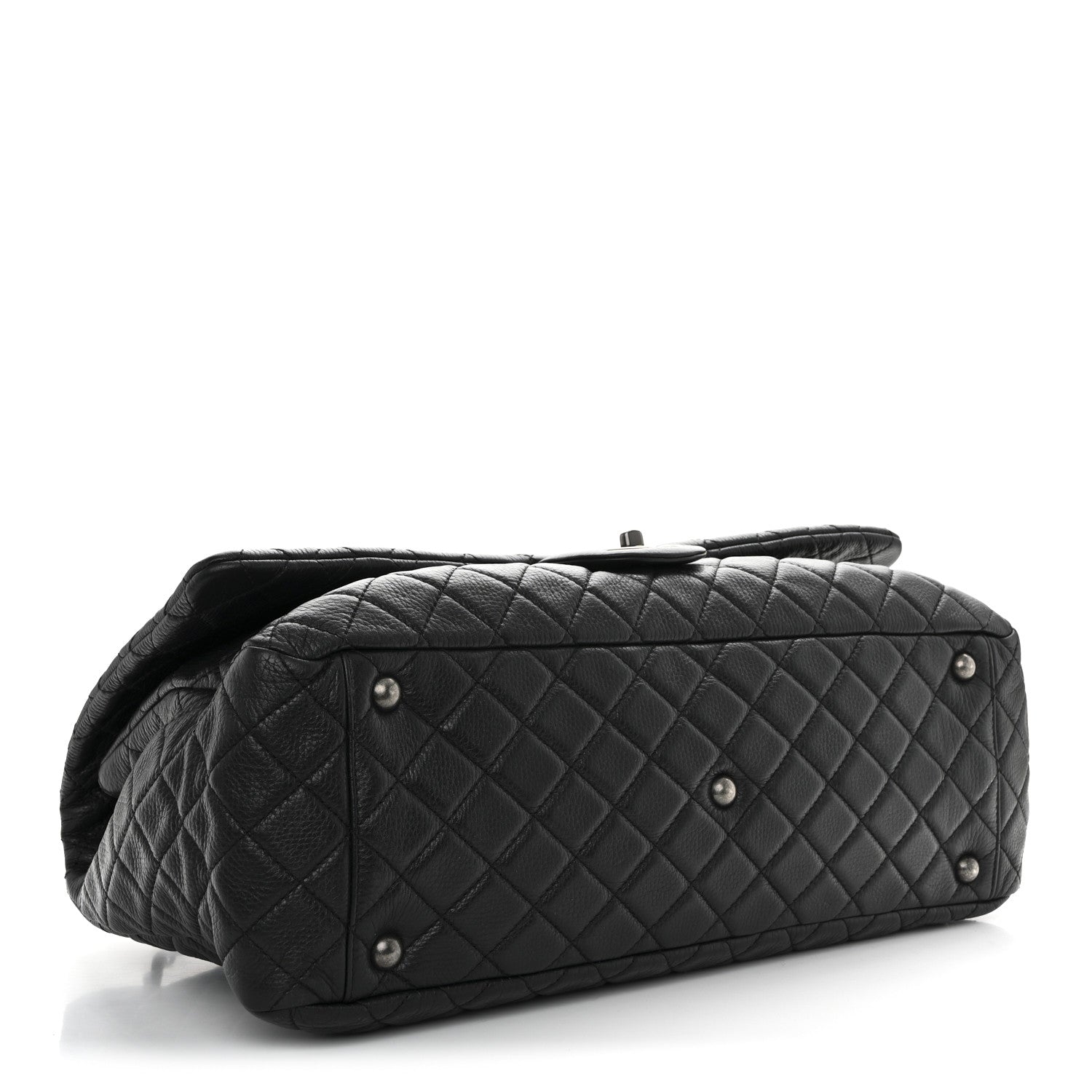 Chanel Calfskin Quilted XXL Travel Flap Bag Black 4 of 11