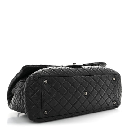 Chanel Calfskin Quilted XXL Travel Flap Bag Black 4 of 11