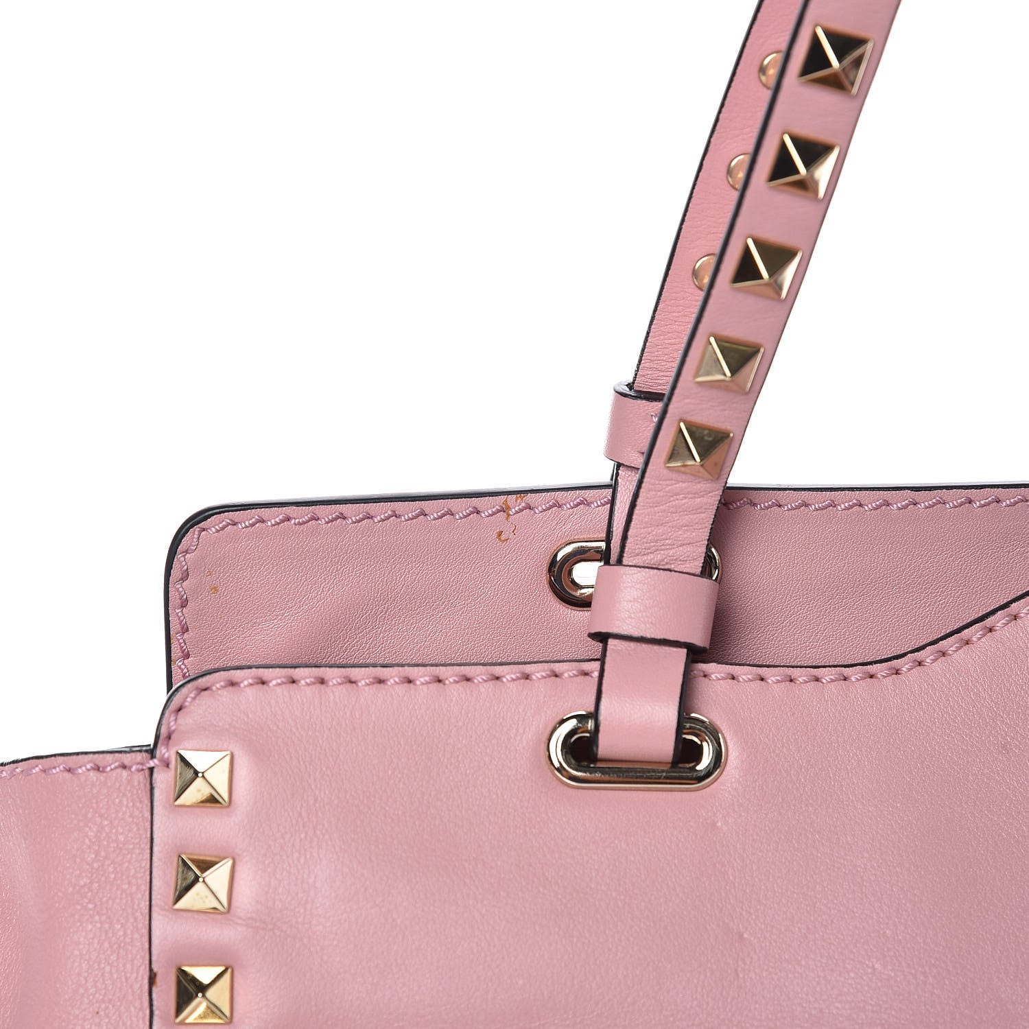 Valentino Garavani Vitello Medium Rockstud Tote Pop Gardenia 9 of 12