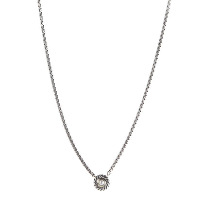 David Yurman Sterling Silver 14K Yellow Gold Pearl 12mm Cookie Pendant Necklace 1 of 6
