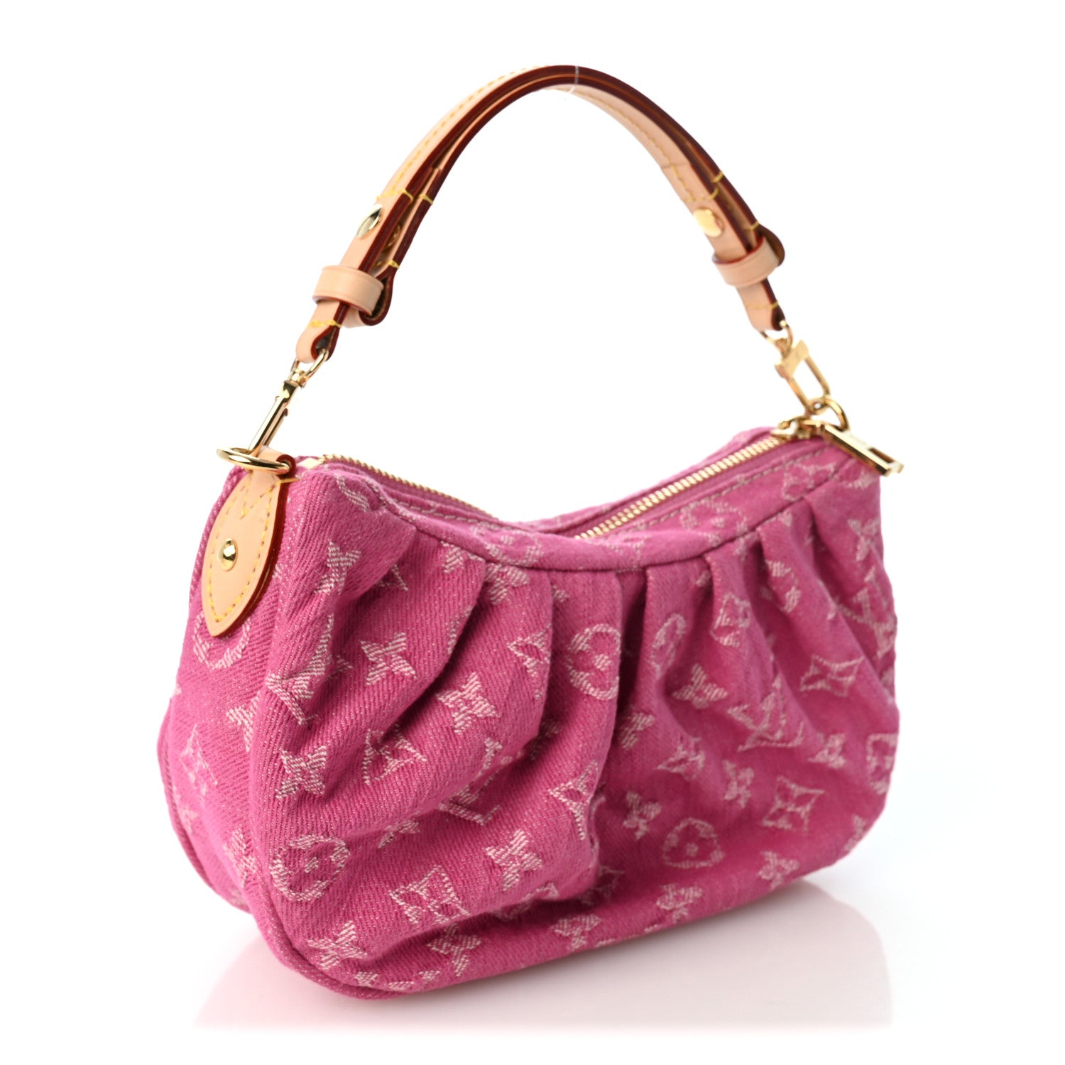 Louis Vuitton Monogram Denim Pochette Valley Fuchsia 2 of 8