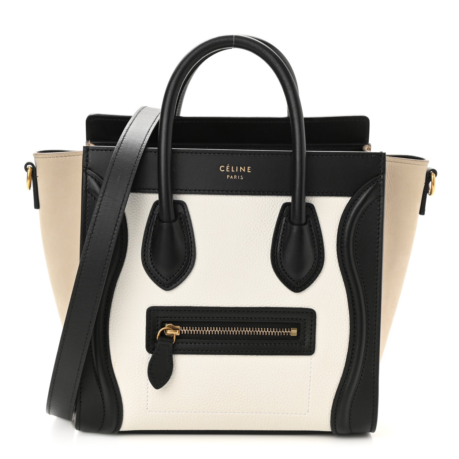 Celine Smooth Drummed Calfskin Nano Tri-Color Luggage White 1 of 9