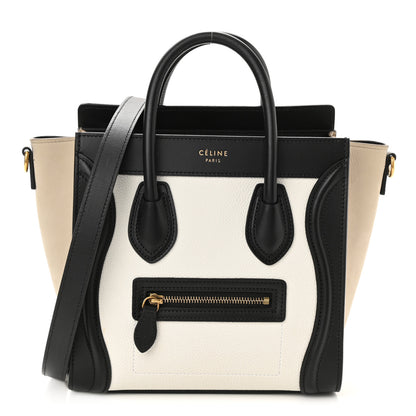 Celine Smooth Drummed Calfskin Nano Tri-Color Luggage White 1 of 9
