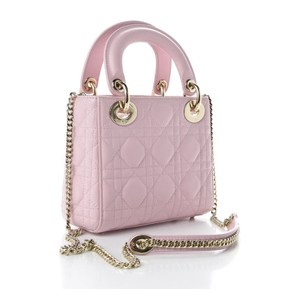 Christian Dior Lambskin Cannage Mini Lady Dior Rose Clair 3 of 9