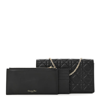 Christian Dior Lambskin Cannage Lady Dior Pouch Black 1 of 12