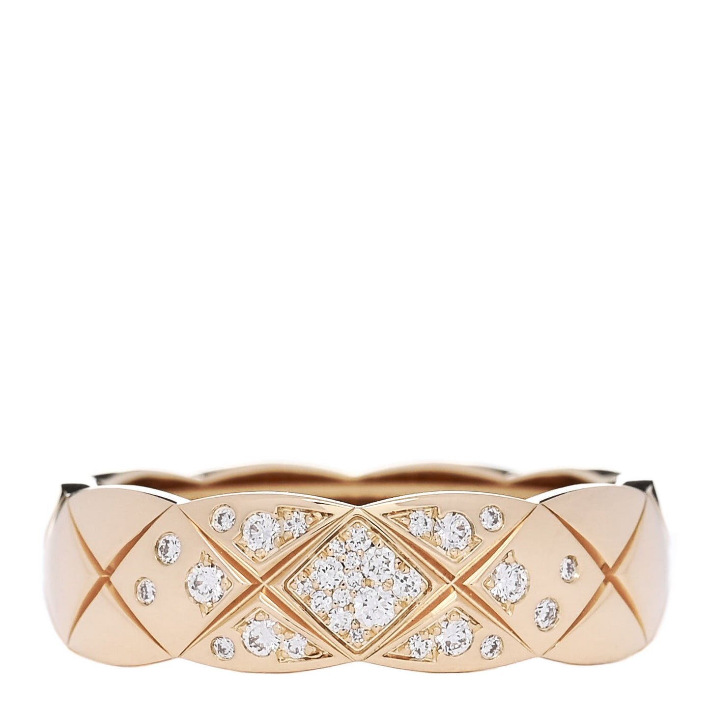 18K Beige Gold Diamond Small Coco Crush Ring 61 9.75