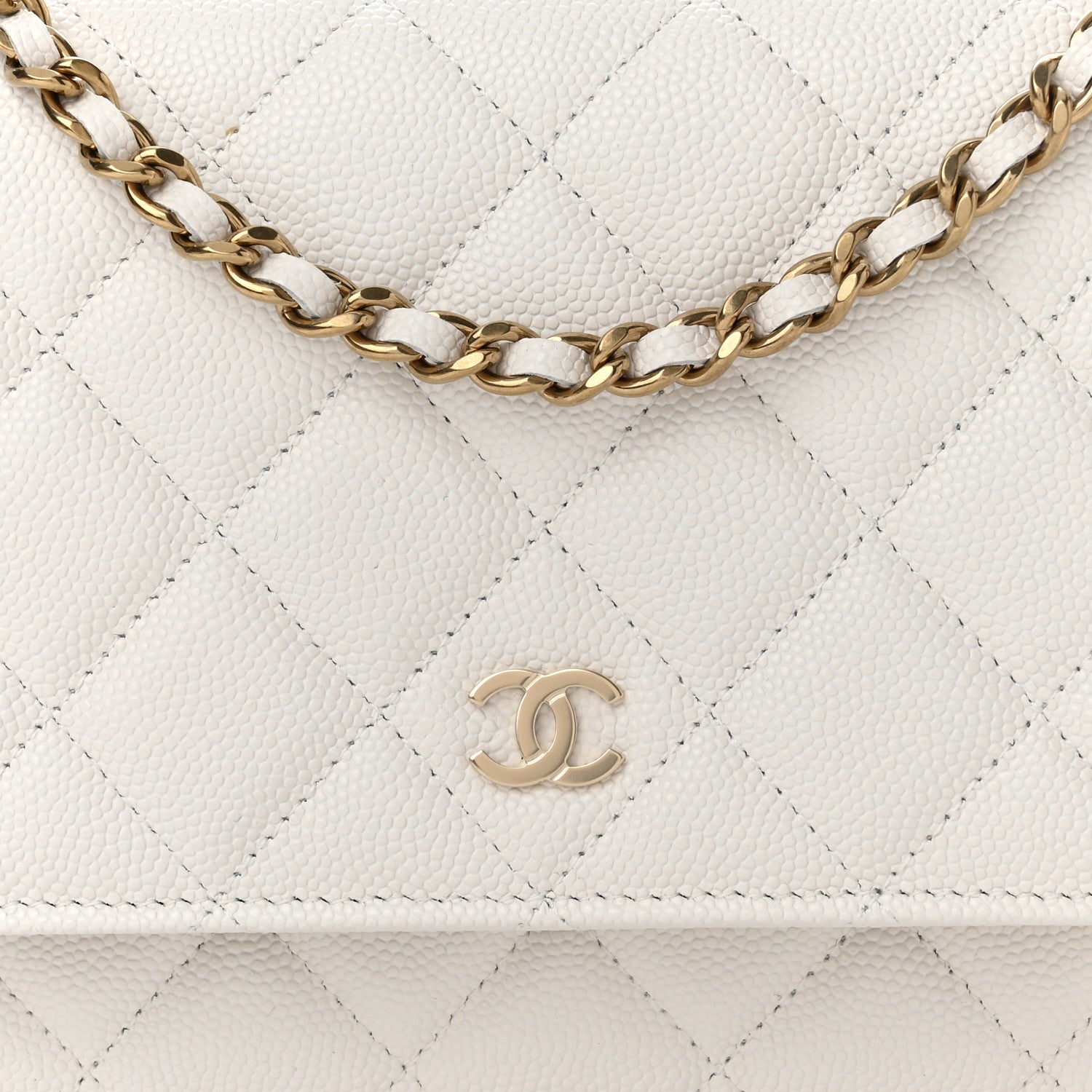 Chanel Caviar Quilted Wallet On Chain WOC White 9 of 12