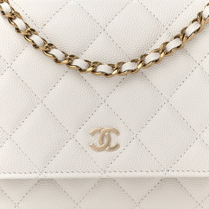 Chanel Caviar Quilted Wallet On Chain WOC White 9 of 12
