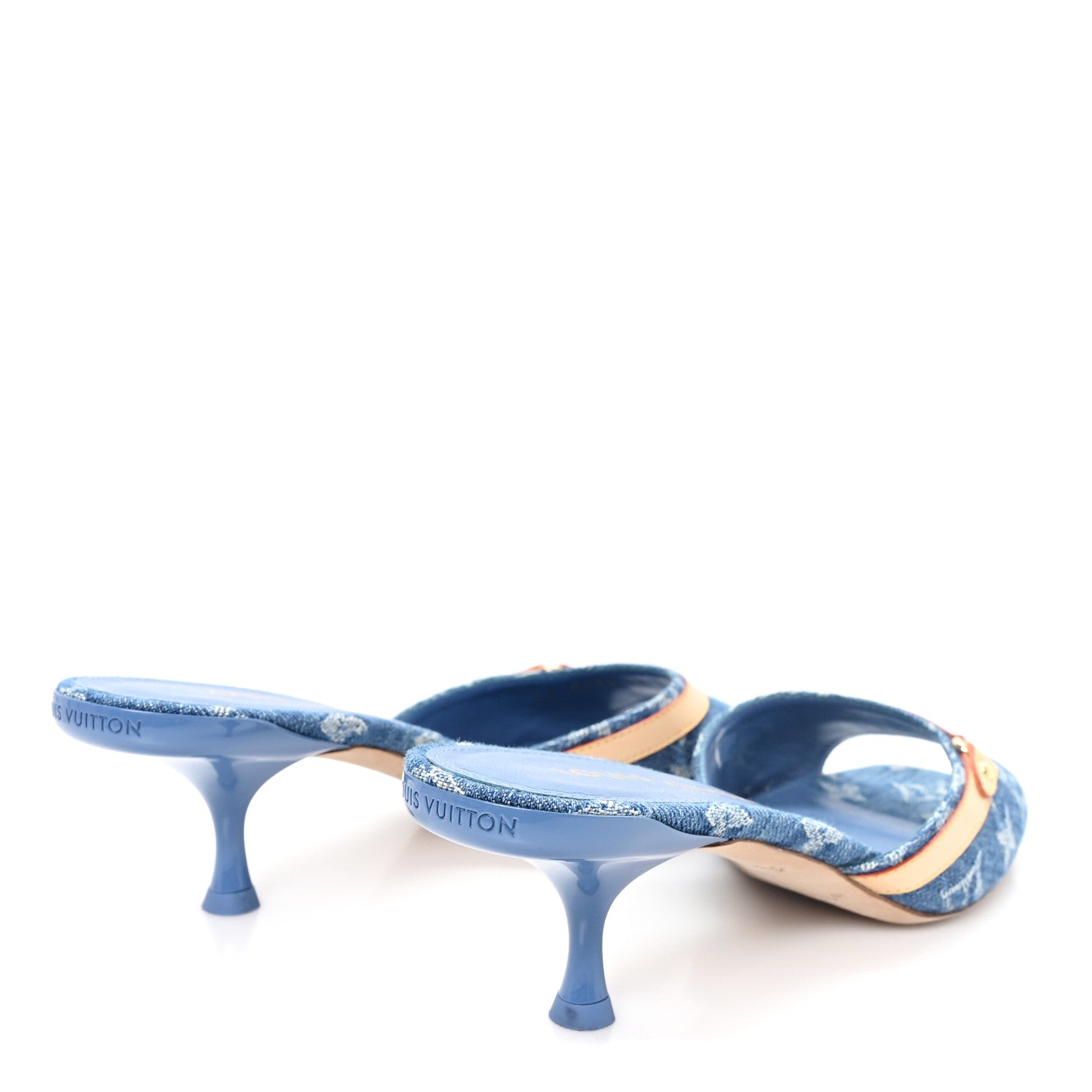 Louis Vuitton Monogram Denim 6AM Mules 37 Light Blue 5 of 9