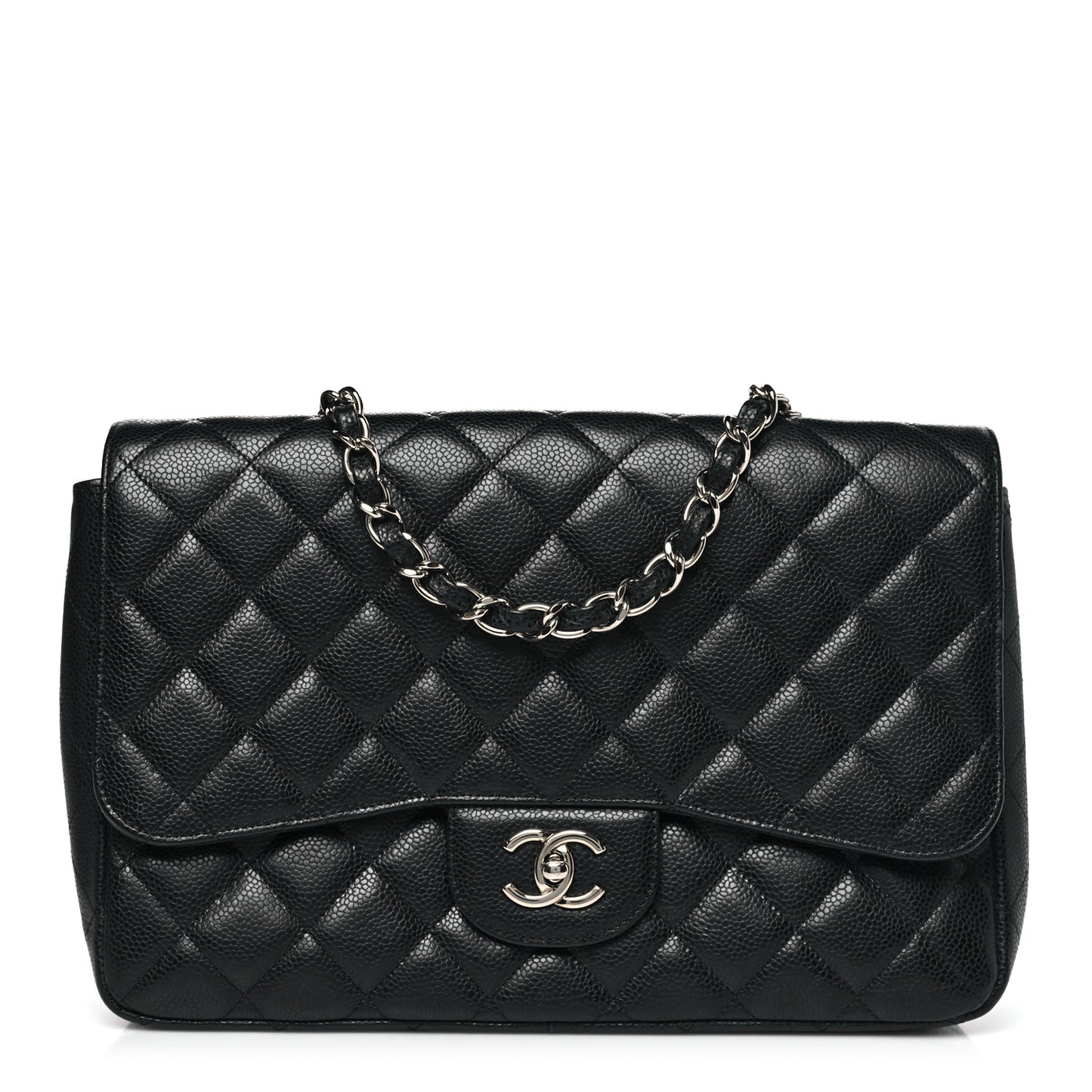 Caviar Quilted Jumbo Single Flap Black