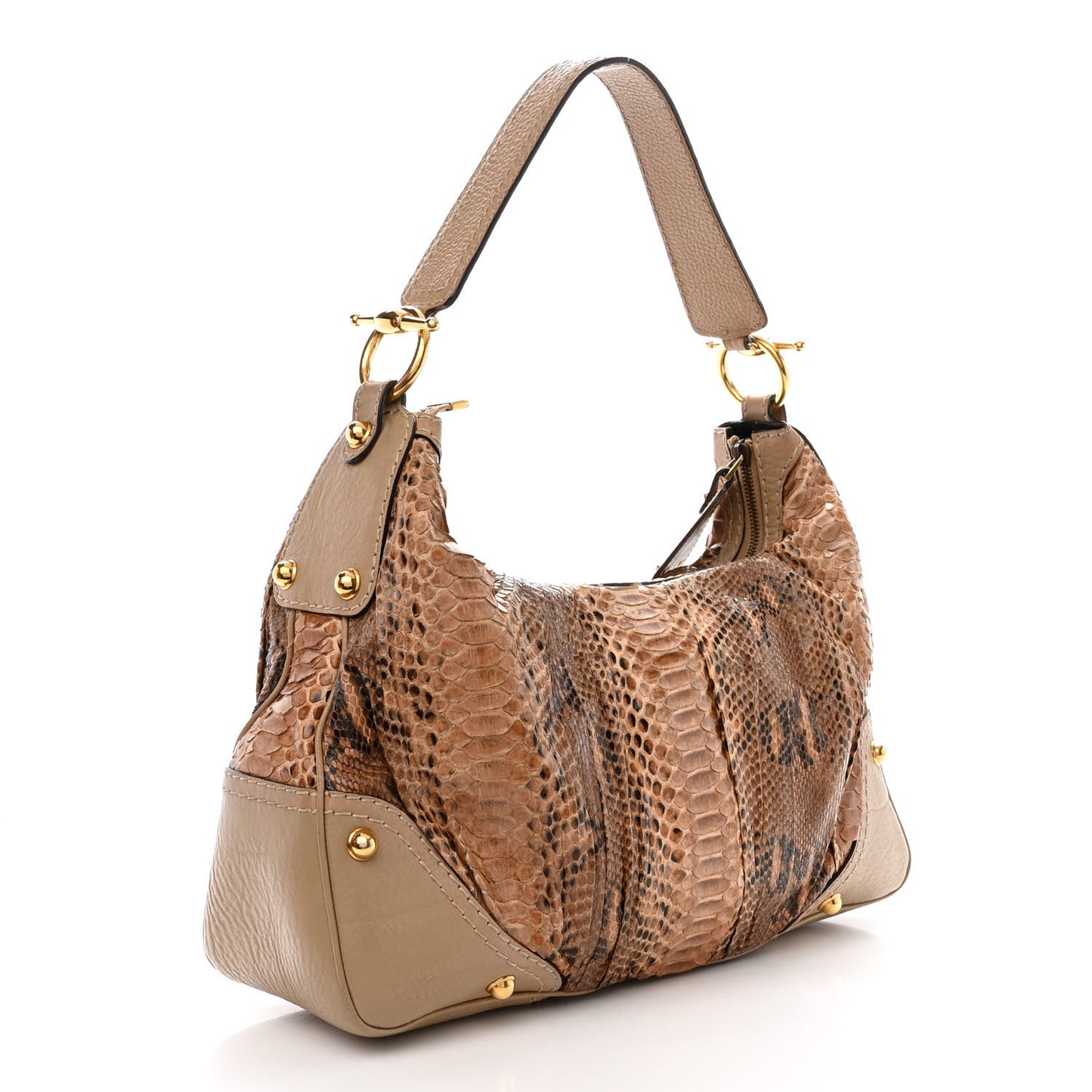 Snakeskin Medium Jockey Hobo Brown
