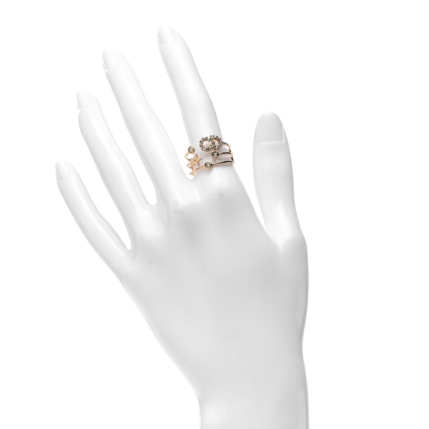 Metal Crystal Shiny-D Ring L Gold