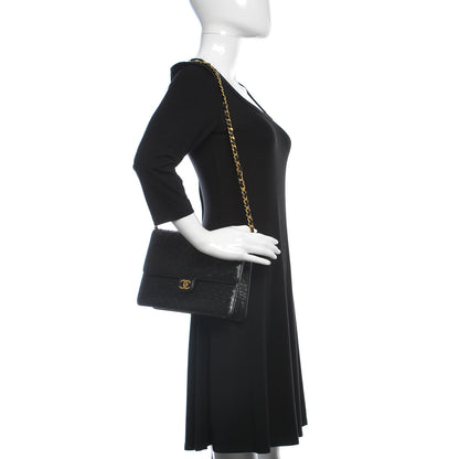 Chanel Ostrich Medium Single Flap Black 2 of 15