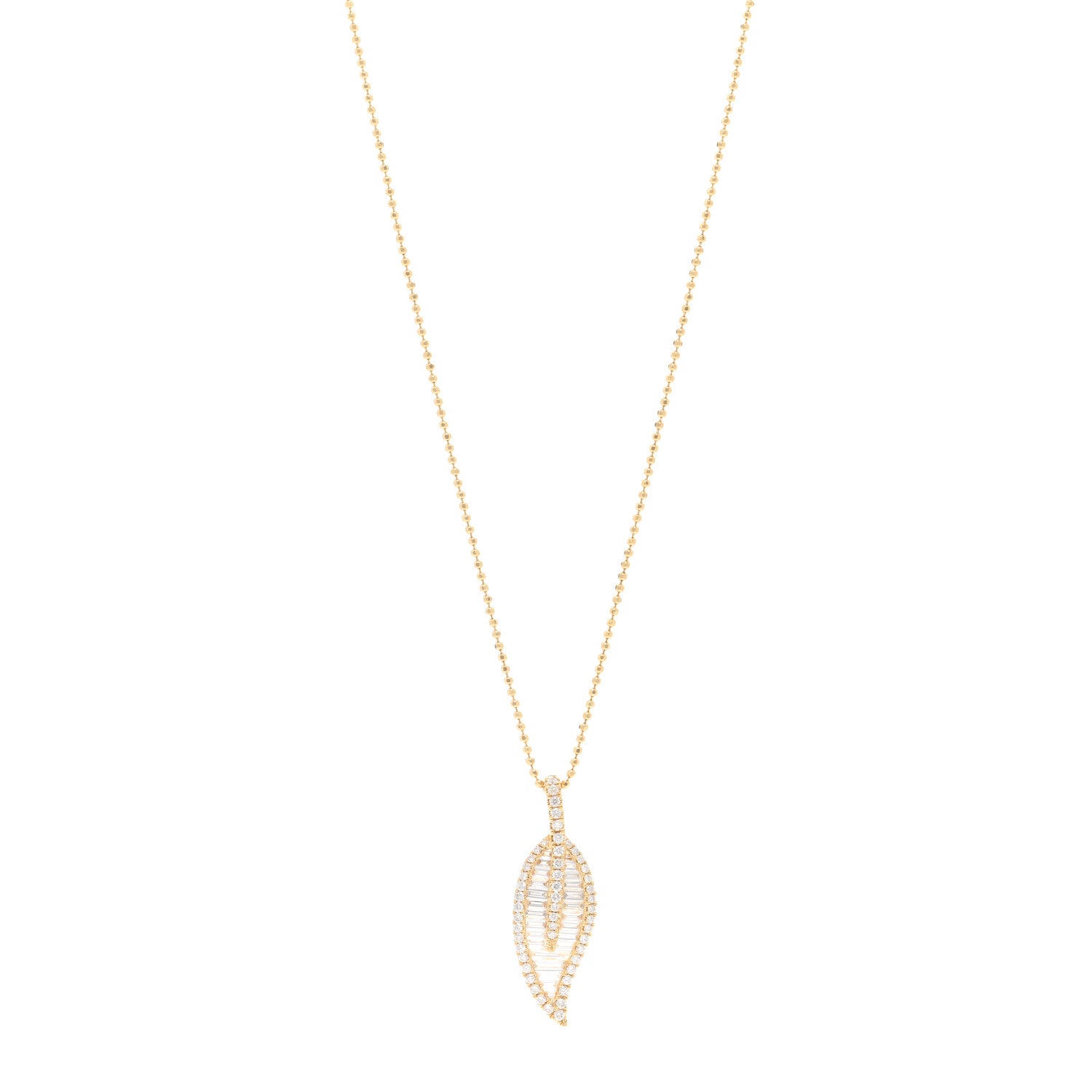 Anita Ko 18K Yellow Gold Diamond Large Leaf Pendant Necklace 1 of 6