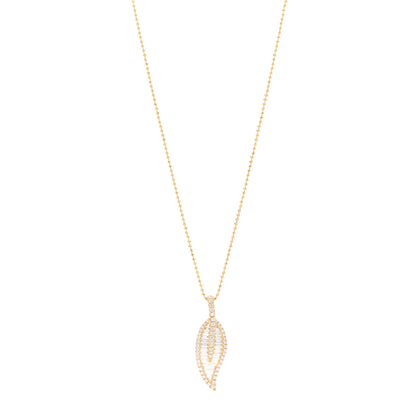 Anita Ko 18K Yellow Gold Diamond Large Leaf Pendant Necklace 1 of 6