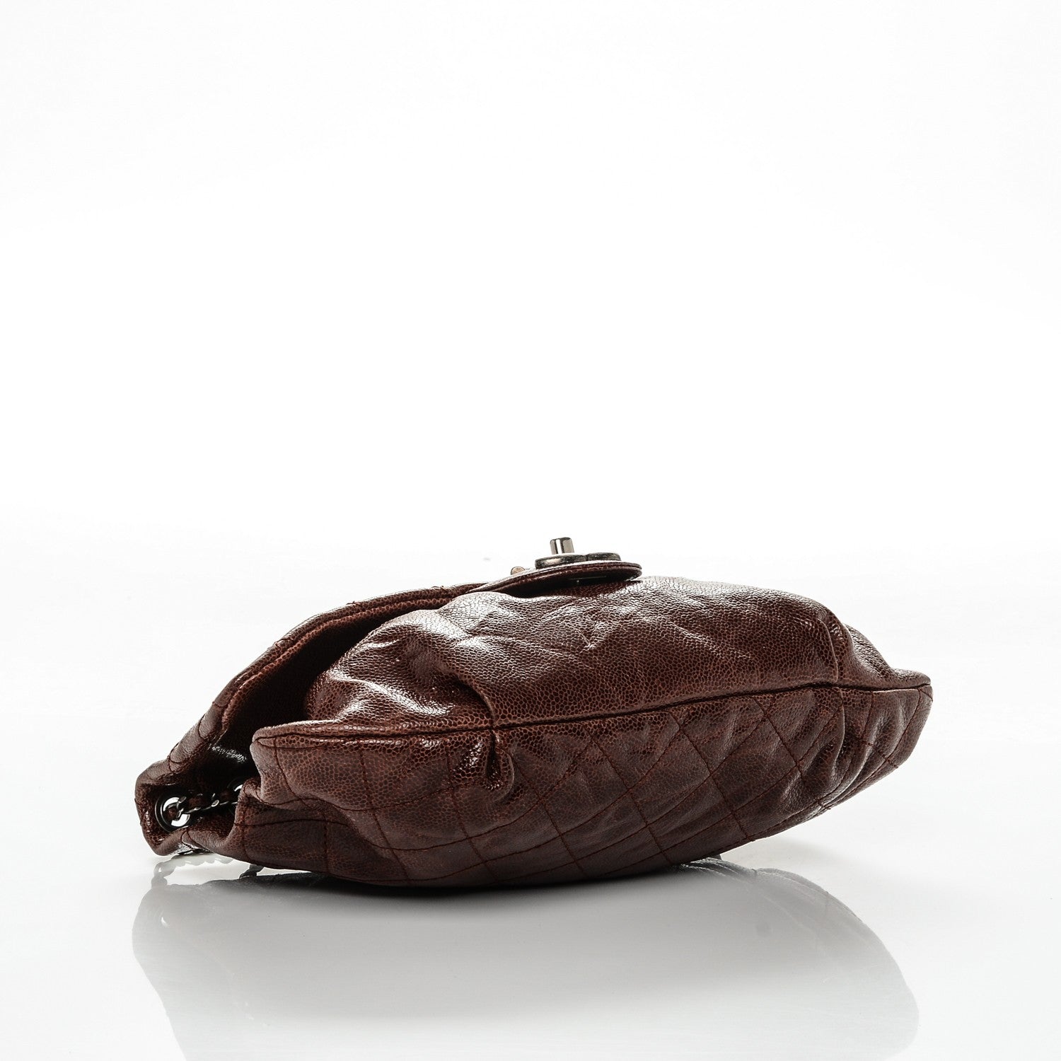 Chanel Crumpled Calfskin Quilted Medium Elastic Flap Bordeaux 4 of 7