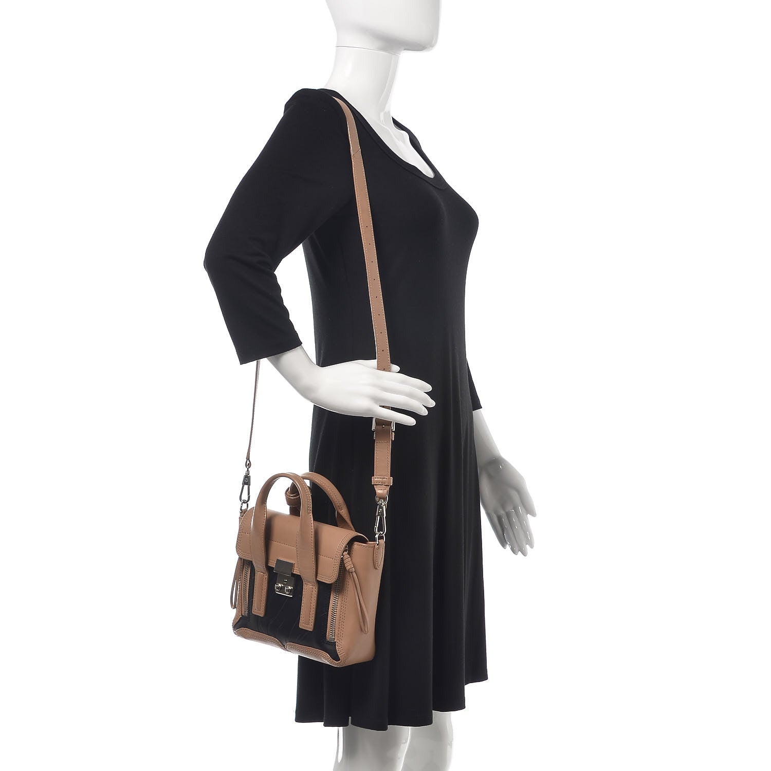 3.1 Phillip Lim 3.1 Textured Calfskin Mini Pashli Satchel Brown 2 of 12