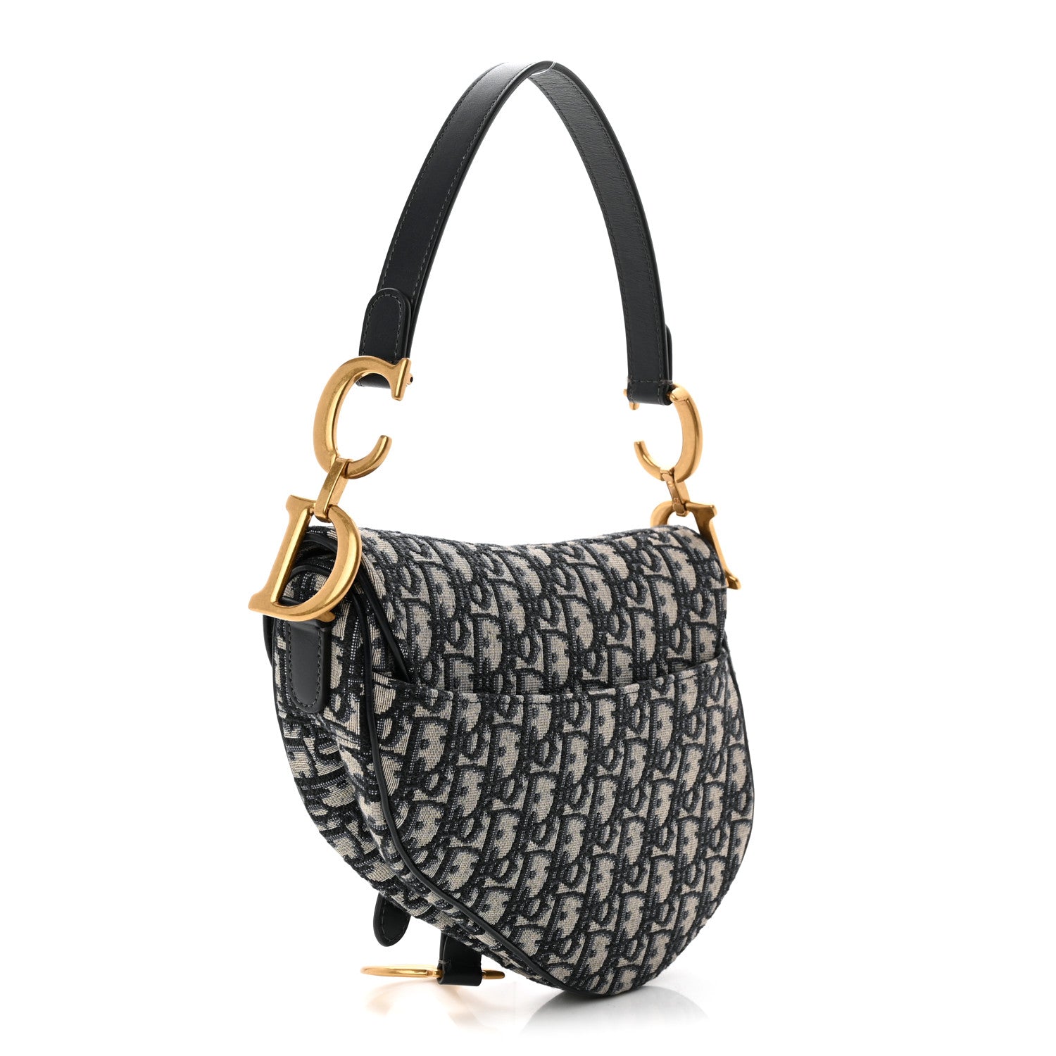 Christian Dior Oblique Saddle Bag Blue 3 of 11