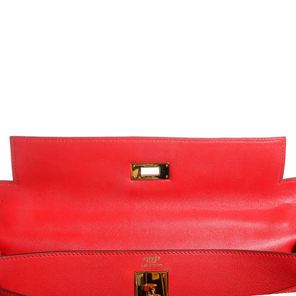 Hermes Veau Gulliver Kelly Retourne 28 Rouge Vif 3 of 24