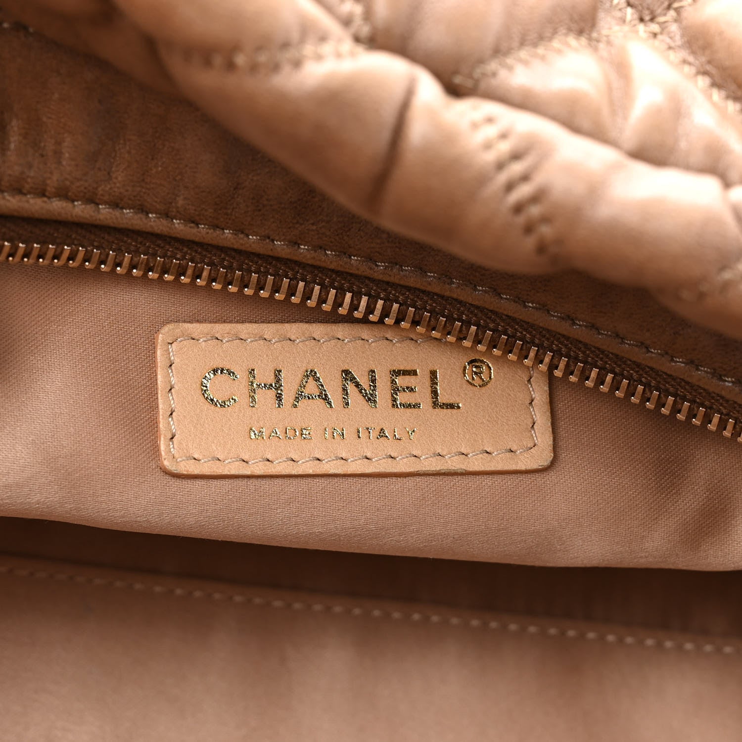 Chanel Lambskin Bubble Quilt Bowler Dark Beige 6 of 10
