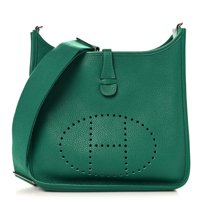 Hermes Taurillon Clemence Evelyne III PM Vert Vertigo 1 of 11