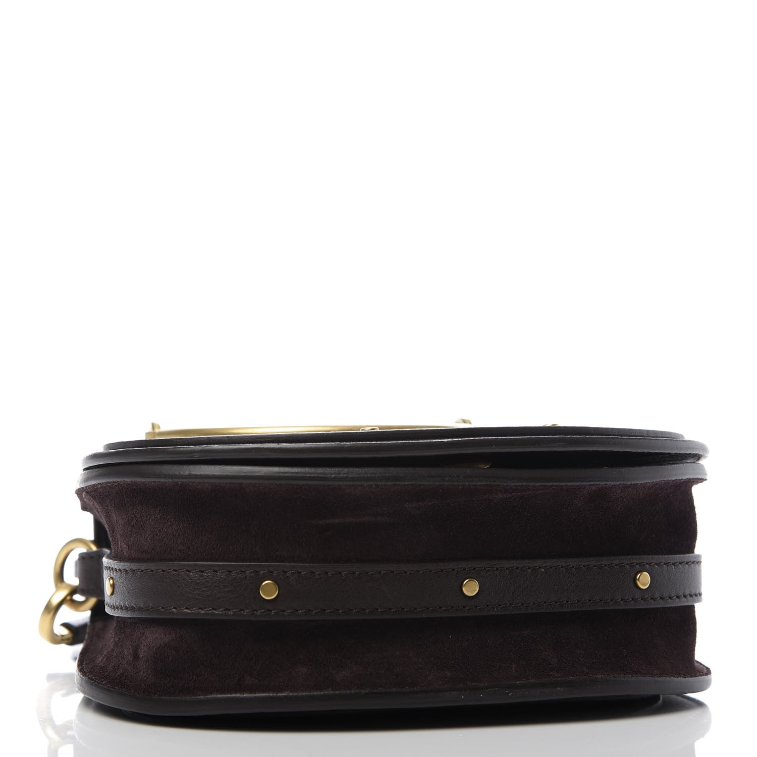 Chloe Calfskin Suede Small Nile Bracelet Bag Carbon Brown 4 of 8