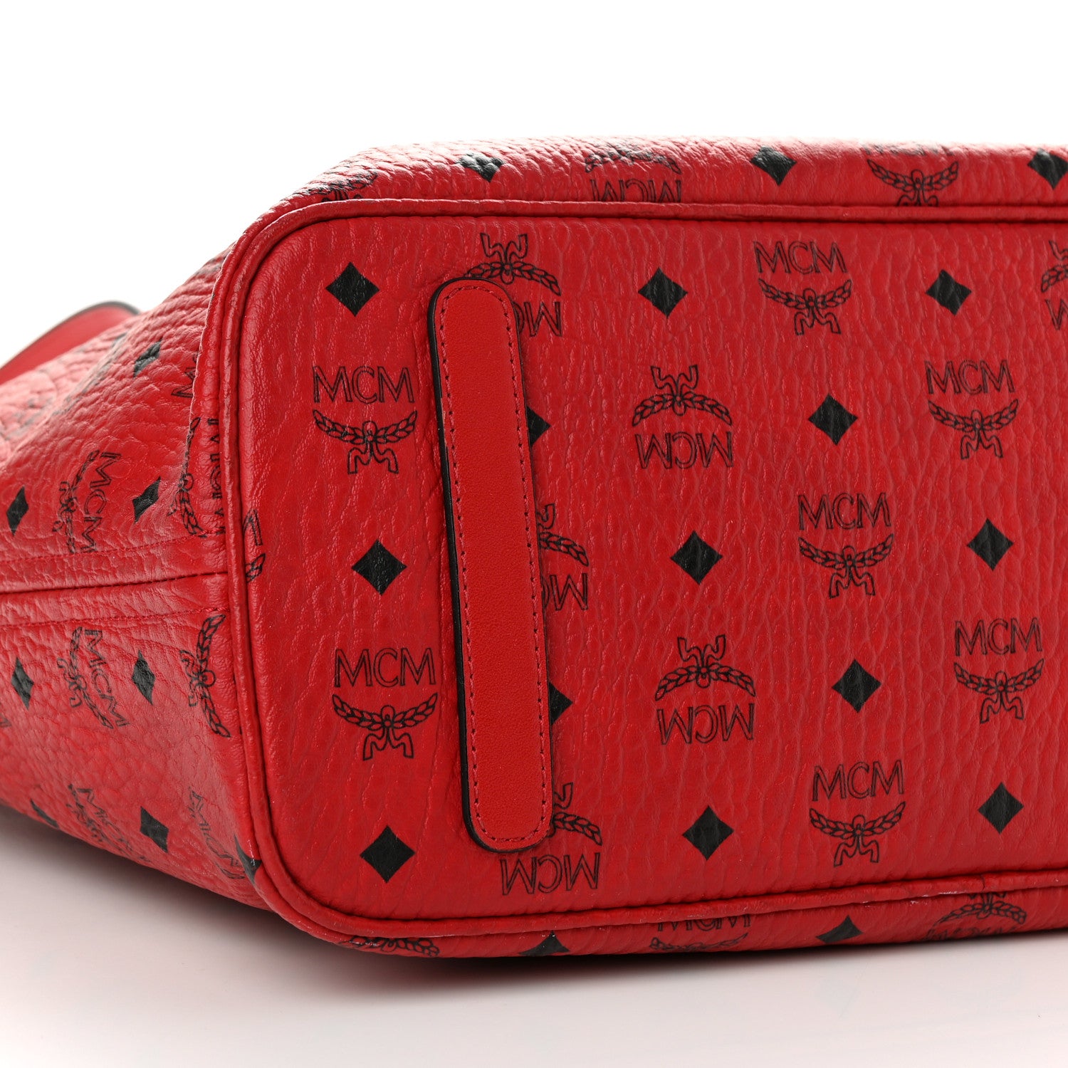 MCM Visetos Medium Anya Shopper Tote Ruby Red 8 of 17