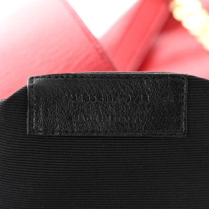 Saint Laurent Grain De Poudre Matelasse Chevron Monogram Shopping Bag Red 7 of 11