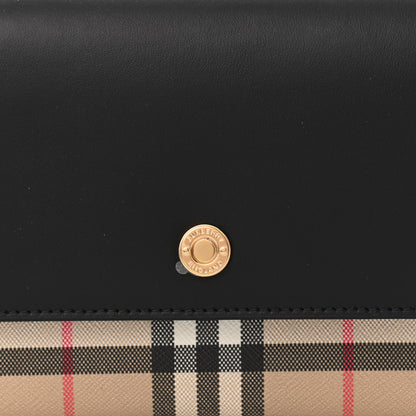 Burberry Calfskin Vintage Check New Hampshire Bag Black 7 of 9