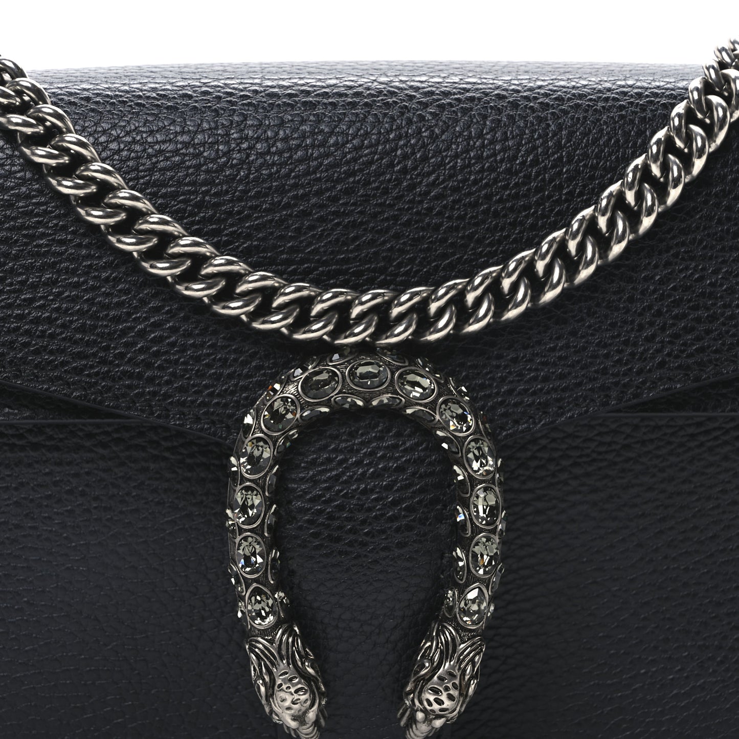 Pebbled Calfskin Small Dionysus Shoulder Bag Black