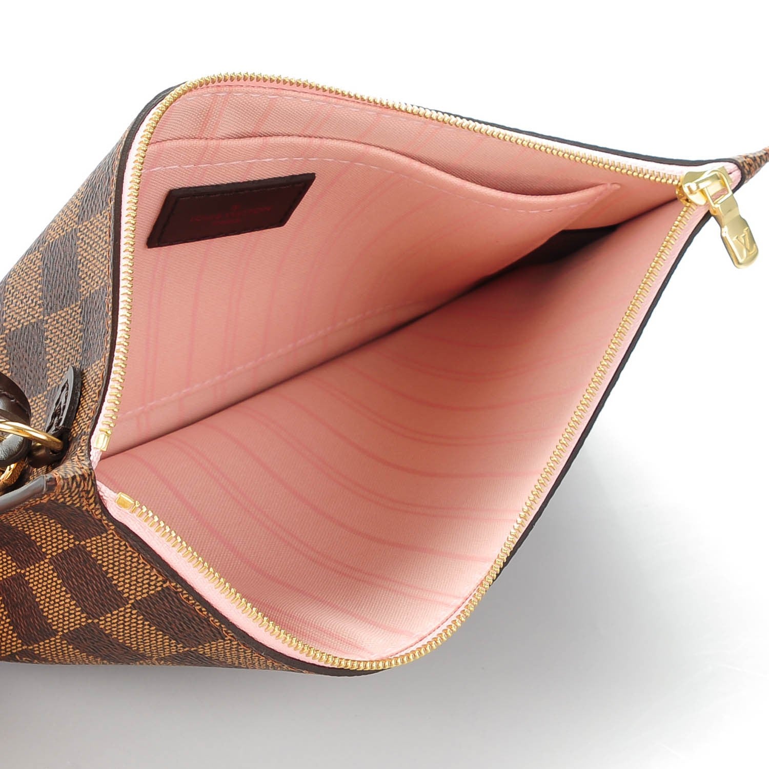 Louis Vuitton Damier Ebene Neverfull MM GM Pochette Rose Ballerine 5 of 8