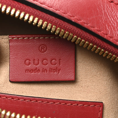 Gucci GG Supreme Monogram Kingsnake Heart Embroidered Mini Chain Shoulder Bag Beige Hibiscus Red 6 of 10