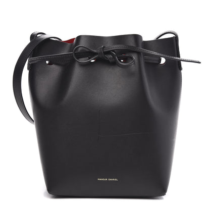 Mansur Gavriel Vegetable Tanned Calfskin Mini Bucket Bag Black Flamma 1 of 10