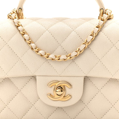 Chanel Caviar Quilted Mini Top Handle Rectangular Flap White 8 of 10